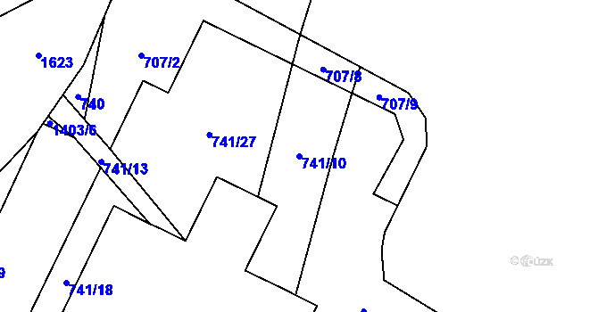 Parcela st. 741/10 v KÚ Chlumec u Dačic, Katastrální mapa