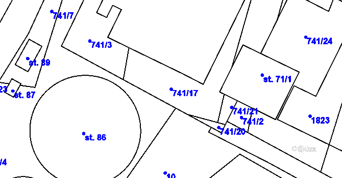 Parcela st. 741/17 v KÚ Chlumec u Dačic, Katastrální mapa