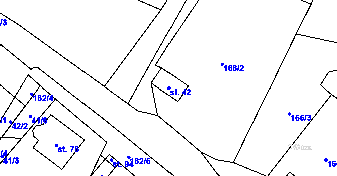 Parcela st. 42 v KÚ Chlumec u Dačic, Katastrální mapa