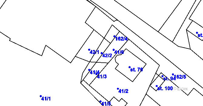 Parcela st. 42/2 v KÚ Chlumec u Dačic, Katastrální mapa