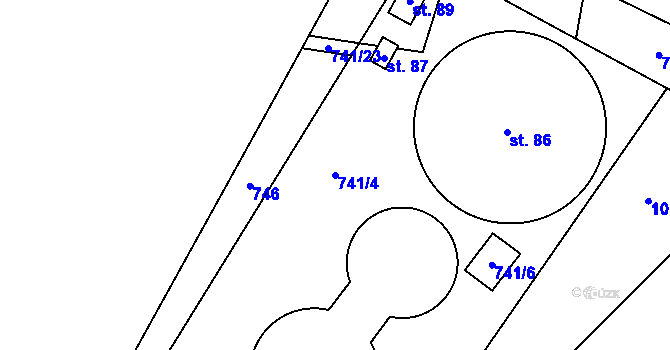 Parcela st. 741/4 v KÚ Chlumec u Dačic, Katastrální mapa