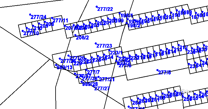 Parcela st. 224 v KÚ Chlumec u Chabařovic, Katastrální mapa