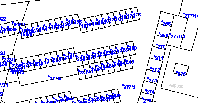 Parcela st. 235 v KÚ Chlumec u Chabařovic, Katastrální mapa