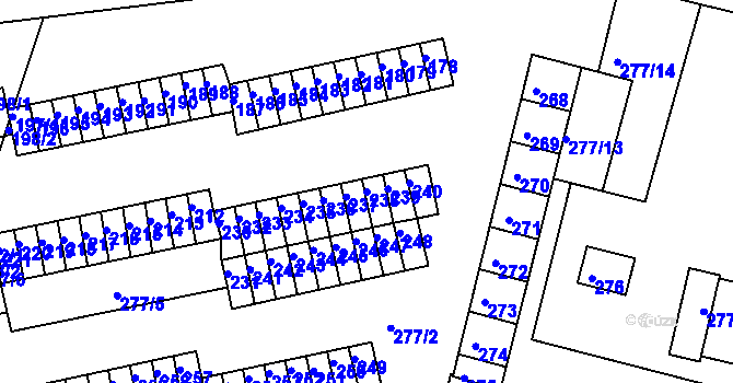 Parcela st. 238 v KÚ Chlumec u Chabařovic, Katastrální mapa