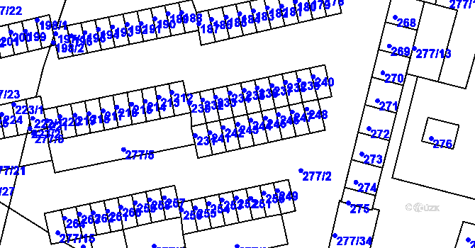 Parcela st. 243 v KÚ Chlumec u Chabařovic, Katastrální mapa