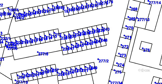 Parcela st. 244 v KÚ Chlumec u Chabařovic, Katastrální mapa
