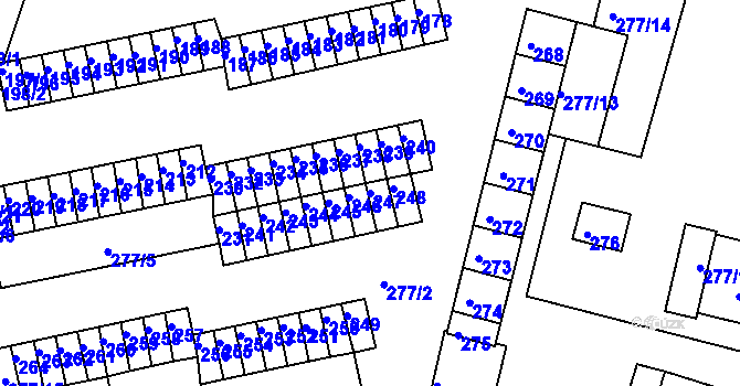 Parcela st. 247 v KÚ Chlumec u Chabařovic, Katastrální mapa