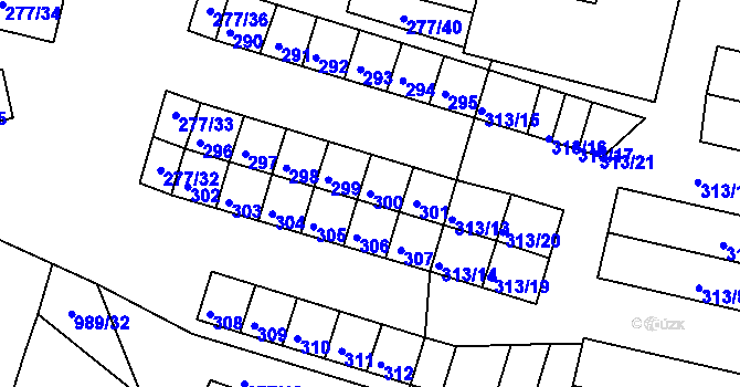 Parcela st. 300 v KÚ Chlumec u Chabařovic, Katastrální mapa