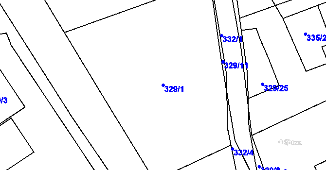 Parcela st. 329/1 v KÚ Chlumec u Chabařovic, Katastrální mapa