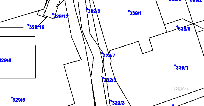 Parcela st. 329/7 v KÚ Chlumec u Chabařovic, Katastrální mapa