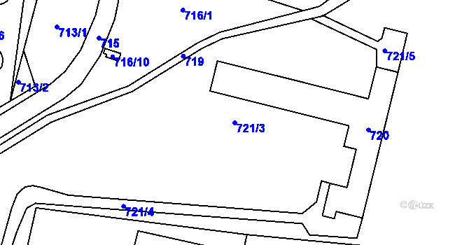Parcela st. 721/3 v KÚ Chlumec u Chabařovic, Katastrální mapa