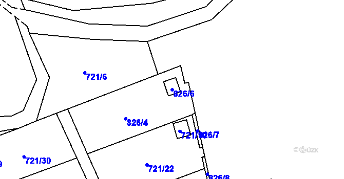 Parcela st. 826/6 v KÚ Chlumec u Chabařovic, Katastrální mapa