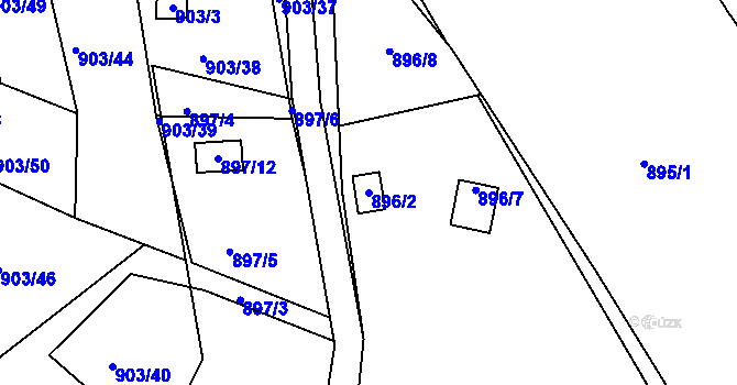 Parcela st. 896/2 v KÚ Chlumec u Chabařovic, Katastrální mapa