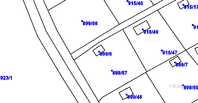 Parcela st. 899/6 v KÚ Chlumec u Chabařovic, Katastrální mapa
