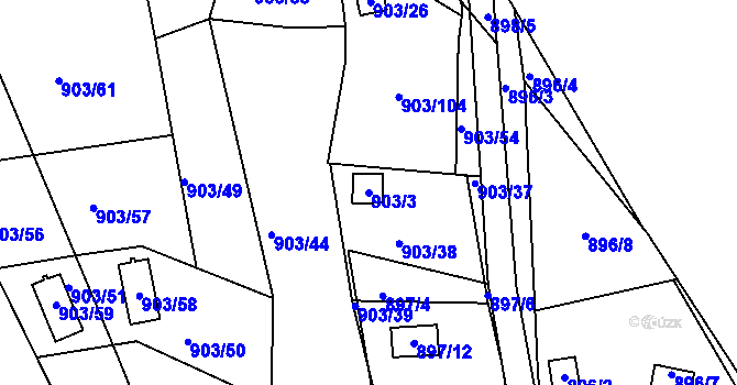 Parcela st. 903/3 v KÚ Chlumec u Chabařovic, Katastrální mapa