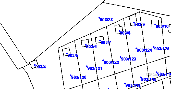 Parcela st. 903/6 v KÚ Chlumec u Chabařovic, Katastrální mapa