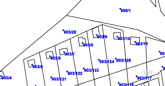 Parcela st. 903/8 v KÚ Chlumec u Chabařovic, Katastrální mapa