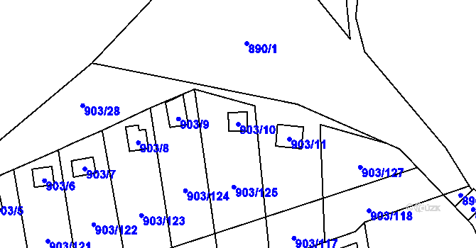 Parcela st. 903/10 v KÚ Chlumec u Chabařovic, Katastrální mapa