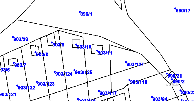 Parcela st. 903/11 v KÚ Chlumec u Chabařovic, Katastrální mapa