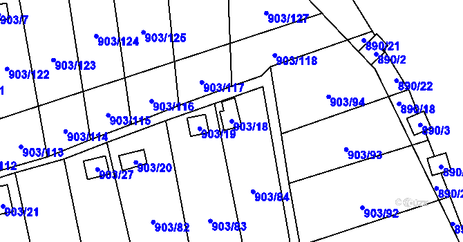 Parcela st. 903/18 v KÚ Chlumec u Chabařovic, Katastrální mapa