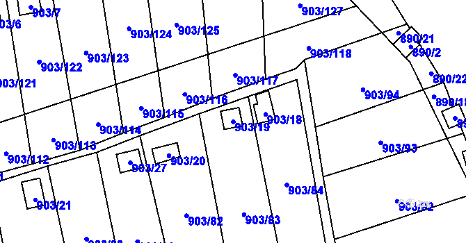 Parcela st. 903/19 v KÚ Chlumec u Chabařovic, Katastrální mapa