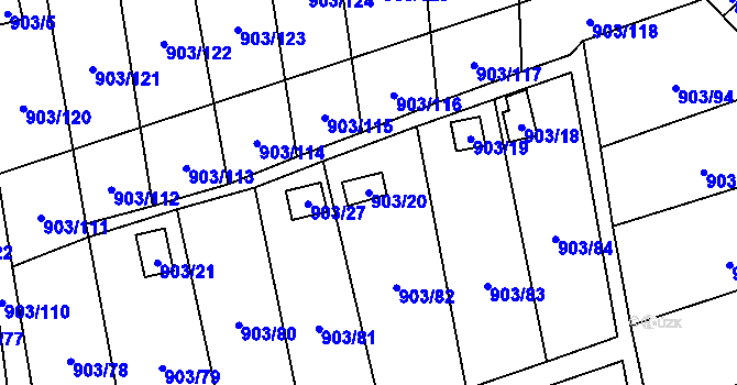 Parcela st. 903/20 v KÚ Chlumec u Chabařovic, Katastrální mapa