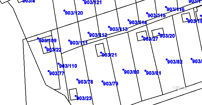 Parcela st. 903/21 v KÚ Chlumec u Chabařovic, Katastrální mapa