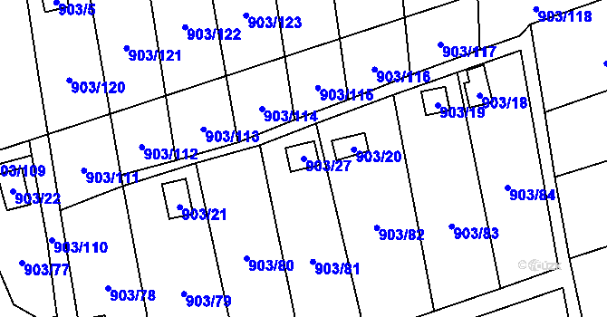 Parcela st. 903/27 v KÚ Chlumec u Chabařovic, Katastrální mapa
