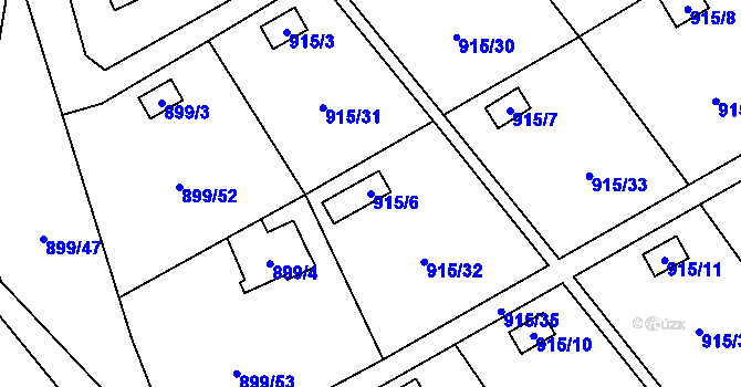 Parcela st. 915/6 v KÚ Chlumec u Chabařovic, Katastrální mapa