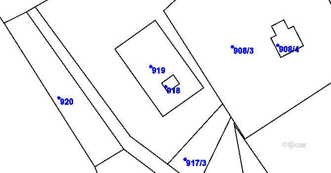 Parcela st. 918 v KÚ Chlumec u Chabařovic, Katastrální mapa