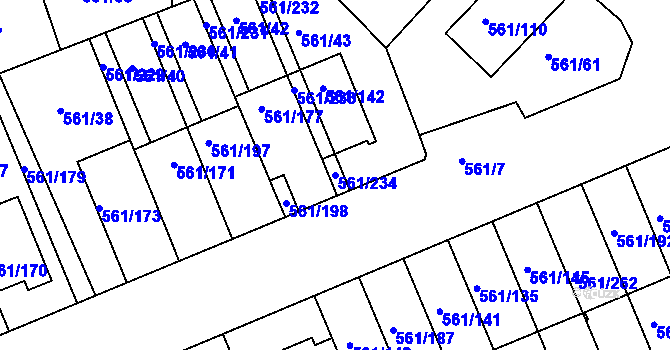 Parcela st. 561/234 v KÚ Chlumec u Chabařovic, Katastrální mapa