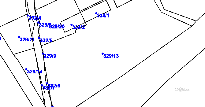 Parcela st. 329/13 v KÚ Chlumec u Chabařovic, Katastrální mapa