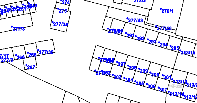 Parcela st. 277/33 v KÚ Chlumec u Chabařovic, Katastrální mapa