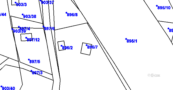 Parcela st. 896/7 v KÚ Chlumec u Chabařovic, Katastrální mapa
