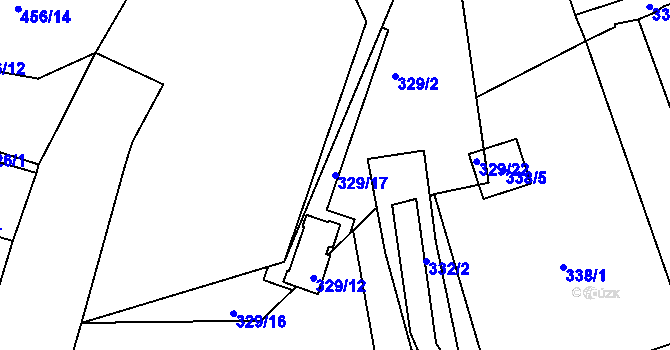 Parcela st. 329/17 v KÚ Chlumec u Chabařovic, Katastrální mapa
