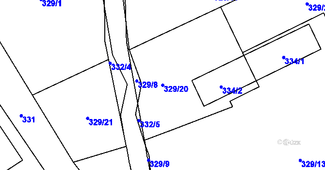 Parcela st. 329/20 v KÚ Chlumec u Chabařovic, Katastrální mapa
