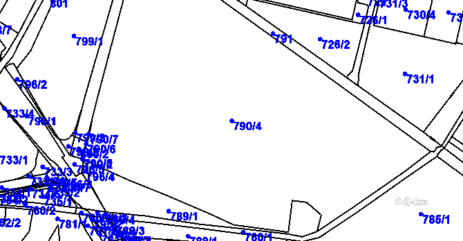 Parcela st. 790/4 v KÚ Chlumec u Chabařovic, Katastrální mapa