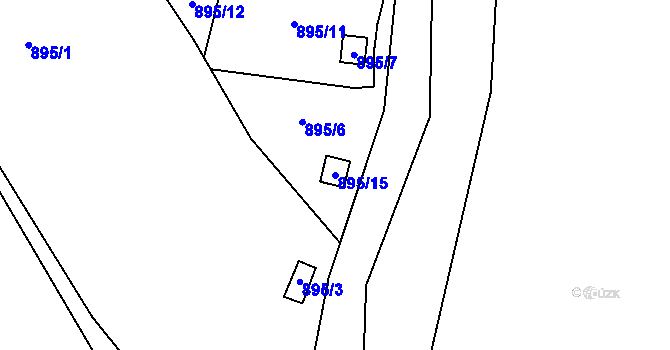 Parcela st. 895/15 v KÚ Chlumec u Chabařovic, Katastrální mapa