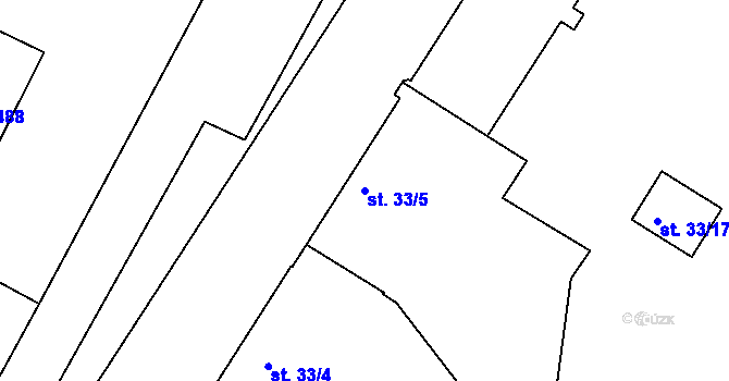 Parcela st. 33/5 v KÚ Chlumec nad Cidlinou, Katastrální mapa
