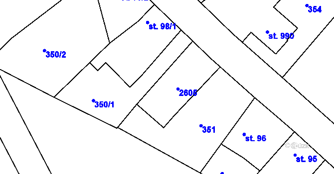 Parcela st. 97 v KÚ Chlumec nad Cidlinou, Katastrální mapa