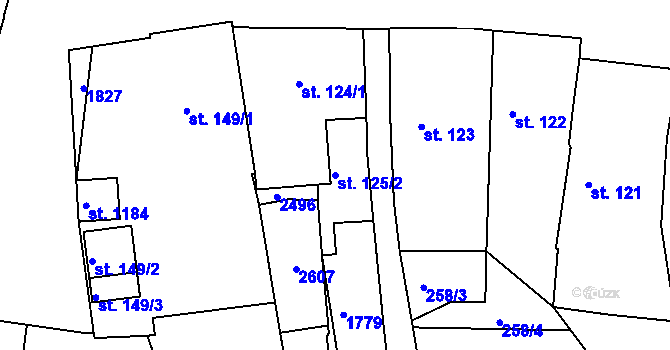 Parcela st. 125/2 v KÚ Chlumec nad Cidlinou, Katastrální mapa