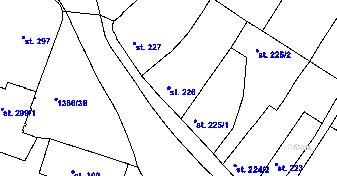 Parcela st. 226 v KÚ Chlumec nad Cidlinou, Katastrální mapa