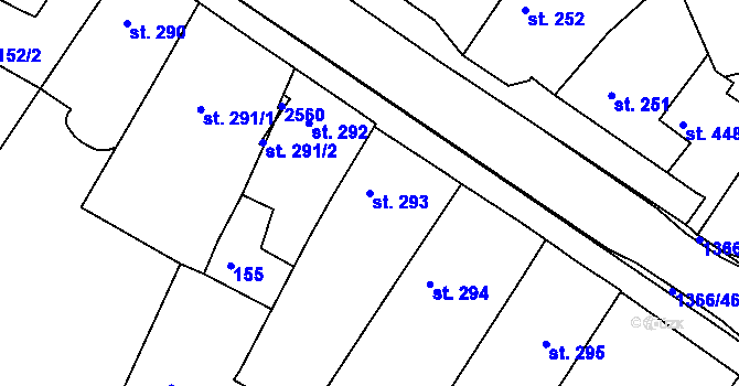 Parcela st. 293 v KÚ Chlumec nad Cidlinou, Katastrální mapa