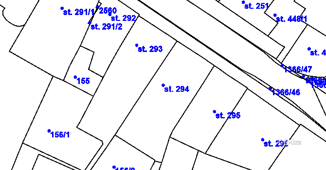 Parcela st. 294 v KÚ Chlumec nad Cidlinou, Katastrální mapa
