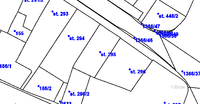 Parcela st. 295 v KÚ Chlumec nad Cidlinou, Katastrální mapa