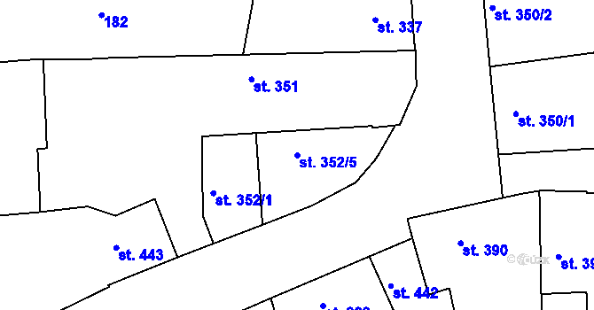 Parcela st. 352/5 v KÚ Chlumec nad Cidlinou, Katastrální mapa