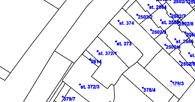 Parcela st. 372/1 v KÚ Chlumec nad Cidlinou, Katastrální mapa