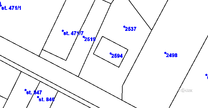 Parcela st. 471/2 v KÚ Chlumec nad Cidlinou, Katastrální mapa