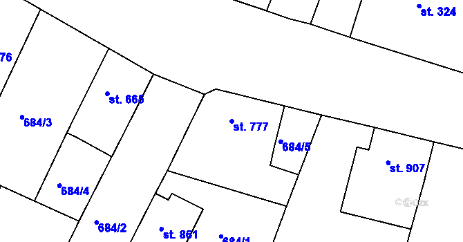 Parcela st. 777 v KÚ Chlumec nad Cidlinou, Katastrální mapa