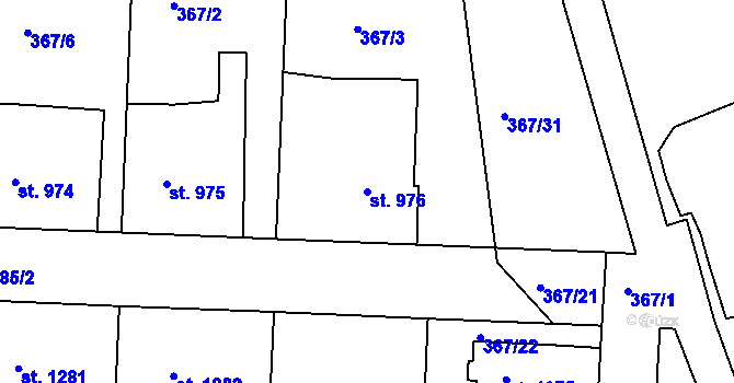 Parcela st. 976 v KÚ Chlumec nad Cidlinou, Katastrální mapa